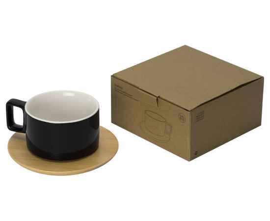 Чайная пара с бамбуковым блюдцем Sheffield, 87145.07, Цвет: черный, Объем: 280, изображение 6