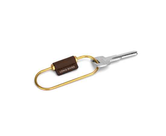 Карабин для ключей Тоне, 660114, Цвет: коричневый,золотистый, изображение 2
