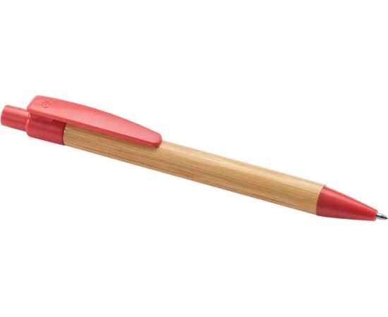 Ручка шариковая бамбуковая STOA, HW8034S16029, Цвет: бежевый,красный, изображение 2