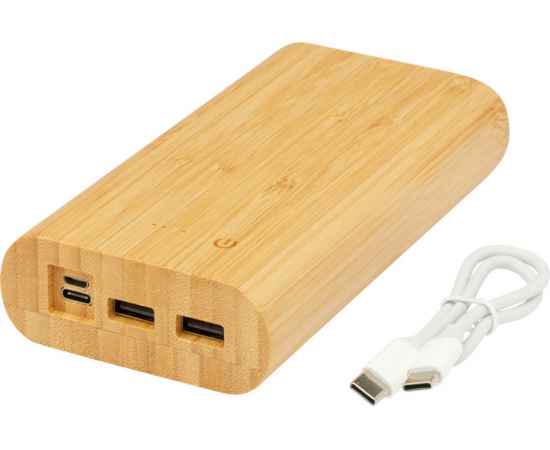 Портативное зарядное устройство Tulda из бамбука, 20000 mAh, 12432406, изображение 5