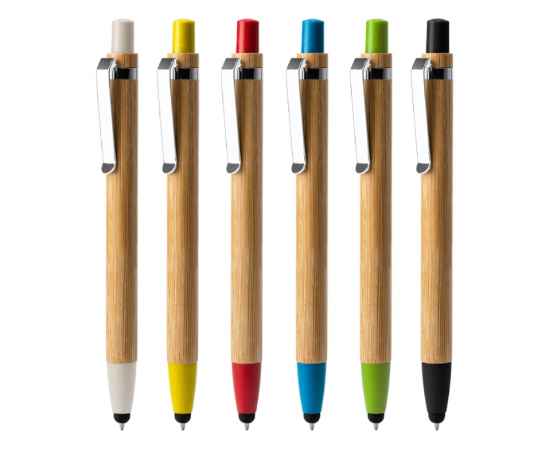 Ручка-стилус шариковая бамбуковая NAGOYA, BL8084TA60, Цвет: красный, изображение 4