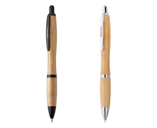 Ручка шариковая бамбуковая SAGANO, HW8031S102, Цвет: черный, изображение 4