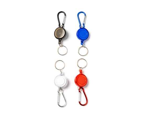 Брелок для ключей DOKI с карабином и выдвижным кольцом, KO4209S160, Цвет: красный, изображение 2