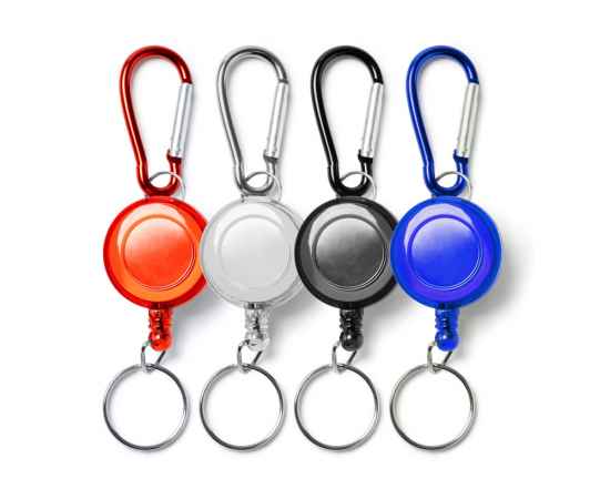 Брелок для ключей DOKI с карабином и выдвижным кольцом, KO4209S160, Цвет: красный, изображение 3