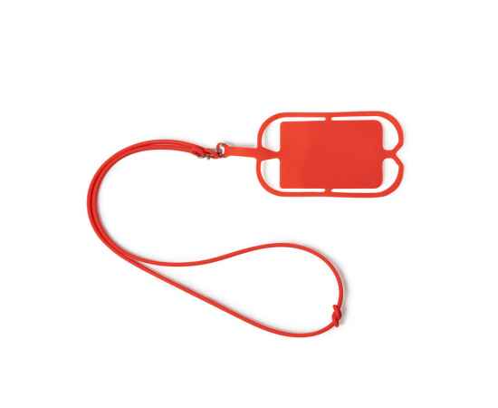 Силиконовый шнурок DALVIK с держателем мобильного телефона и карт, LY7046S160, Цвет: красный, изображение 5