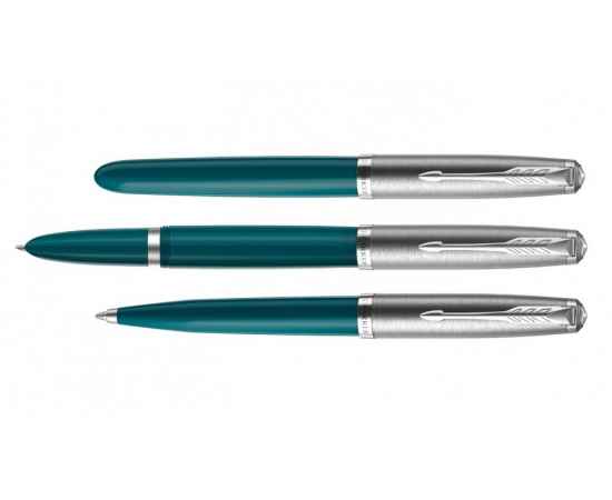 Ручка перьевая Parker 51 Core, F, 2123506, Цвет: бирюзовый,серебристый, изображение 7