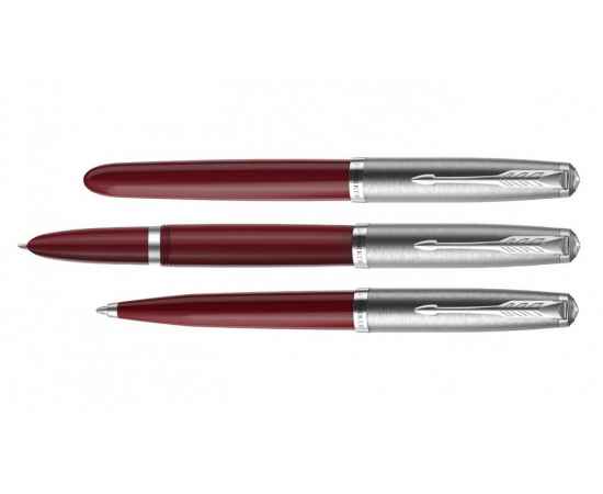 Ручка перьевая Parker 51 Core, F, 2123496, Цвет: красный,серебристый, изображение 5