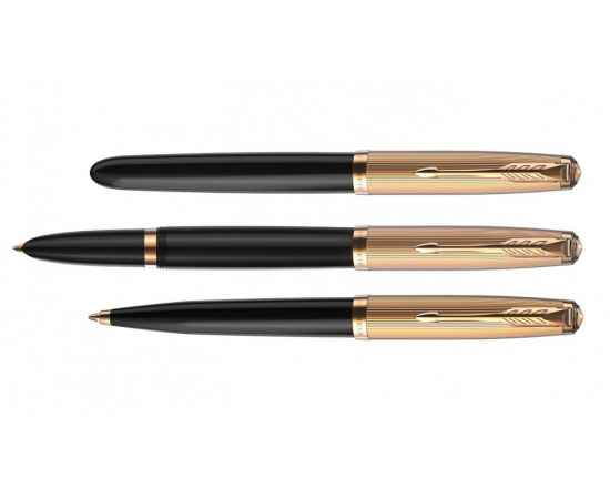Ручка перьевая Parker 51 Deluxe, F, 2123511, Цвет: черный,золотистый, изображение 6