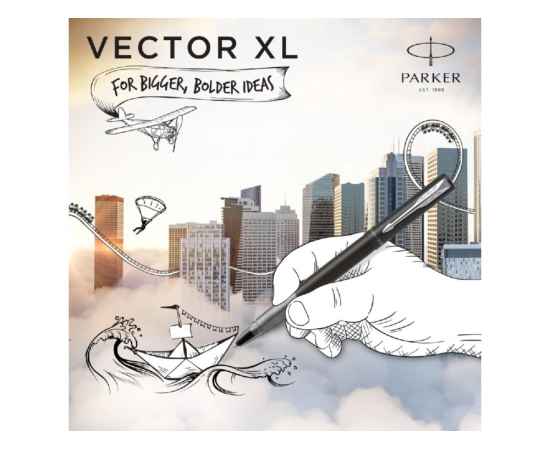 Ручка роллер Parker Vector, 2159774, Цвет: черный,серебристый, изображение 15