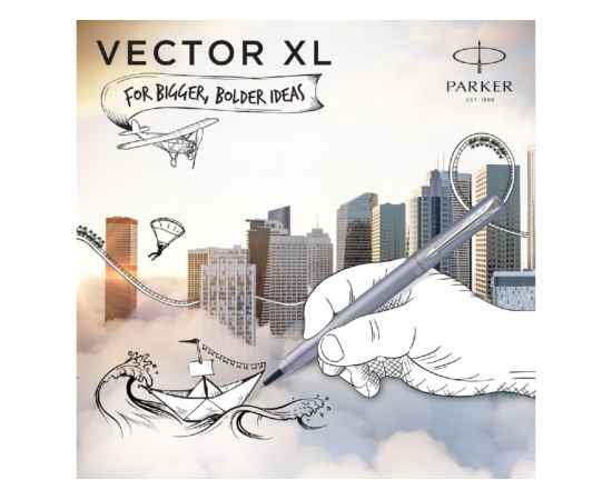 Ручка роллер Parker Vector, 2159775, Цвет: голубой,серебристый, изображение 14