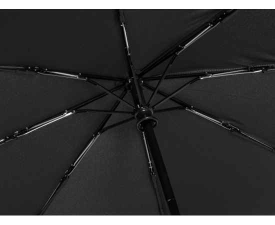 Зонт складной Lumet с куполом из переработанного пластика, автомат, 878007p, Цвет: черный, изображение 5