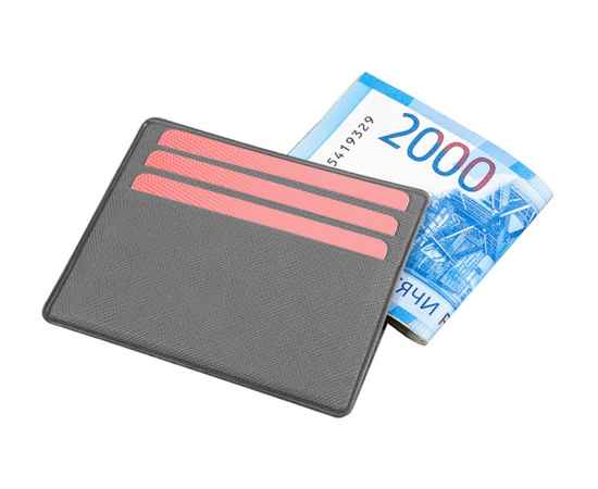 Картхолдер для 6 банковских карт и наличных денег Favor, 213200, Цвет: светло-серый, изображение 2