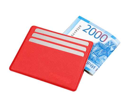 Картхолдер для 6 банковских карт и наличных денег Favor, 213201, Цвет: красный, изображение 2