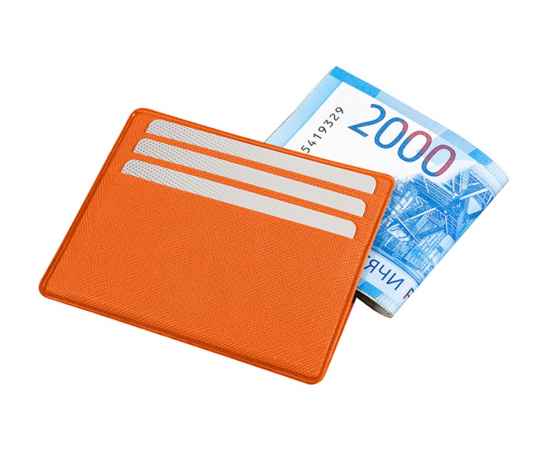 Картхолдер для 6 банковских карт и наличных денег Favor, 213208, Цвет: оранжевый, изображение 2