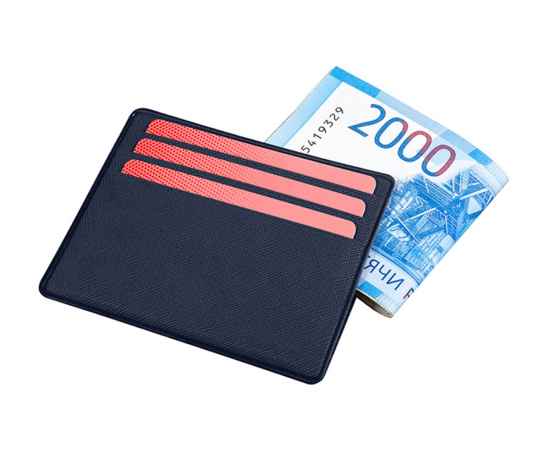 Картхолдер для 6 банковских карт и наличных денег Favor, 213212, Цвет: темно-синий, изображение 2
