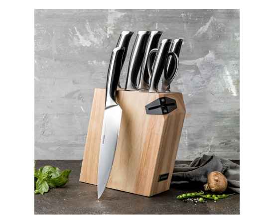 Набор из 5 кухонных ножей, ножниц и блока для ножей с ножеточкой URSA, 247261, изображение 6