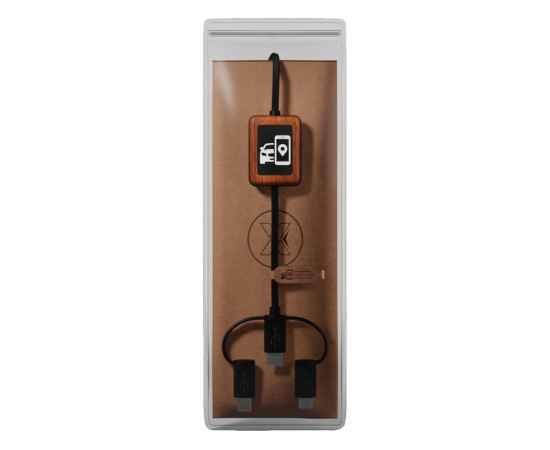Зарядный кабель из резины и бамбука с поддержкой передачи данных и двойным светящимся логотипом, 2PX13890, изображение 5