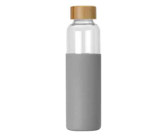Стеклянная бутылка для воды в силиконовом чехле Refine, 887310p, Цвет: прозрачный,серый, Объем: 550, изображение 2