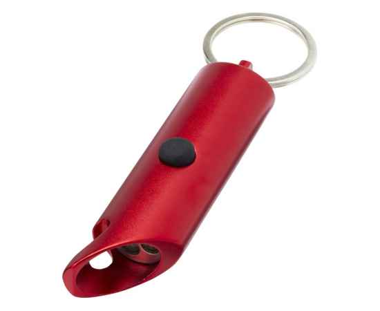 Светодиодный фонарик с открывалкой для бутылок и брелоком Flare, 10457421, Цвет: красный, изображение 4