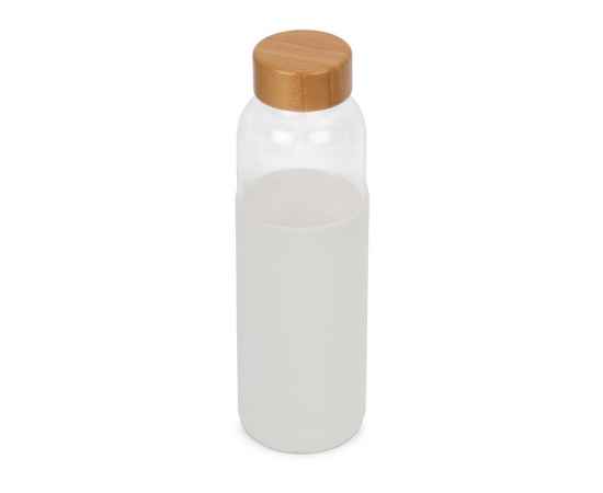 Стеклянная бутылка для воды в силиконовом чехле Refine, 887316p, Цвет: прозрачный,белый, Объем: 550