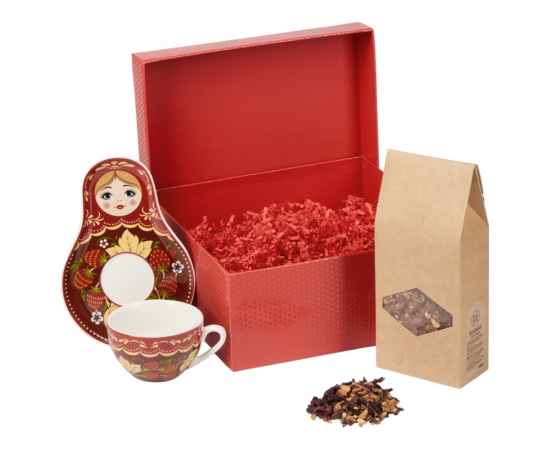Подарочный набор: чайная пара, чай Глинтвейн, 94825, Цвет: красный