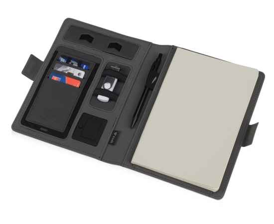 Органайзер с беспроводной зарядкой Powernote, 5000 mAh, 593918p, Цвет: светло-серый, изображение 3