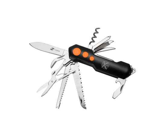 Нож перочинный, 96 мм, 15 функций, 441231, Цвет: черный,оранжевый, изображение 2