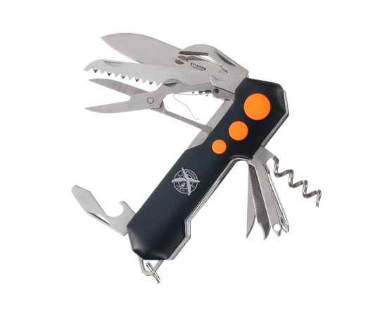 Нож перочинный, 96 мм, 15 функций, 441231, Цвет: черный,оранжевый