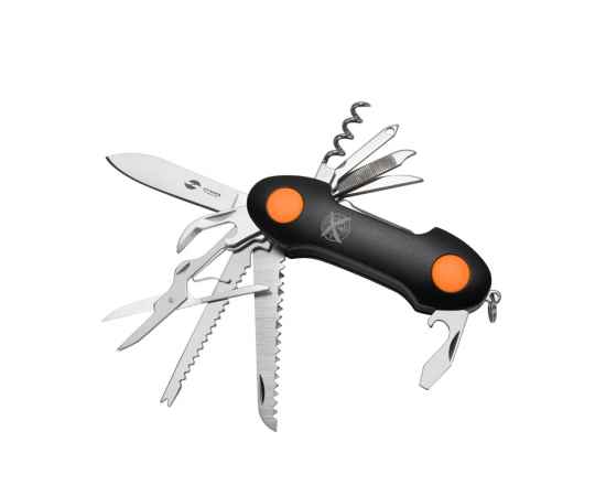 Нож перочинный, 96 мм, 15 функций, 441230, Цвет: черный,оранжевый, изображение 2