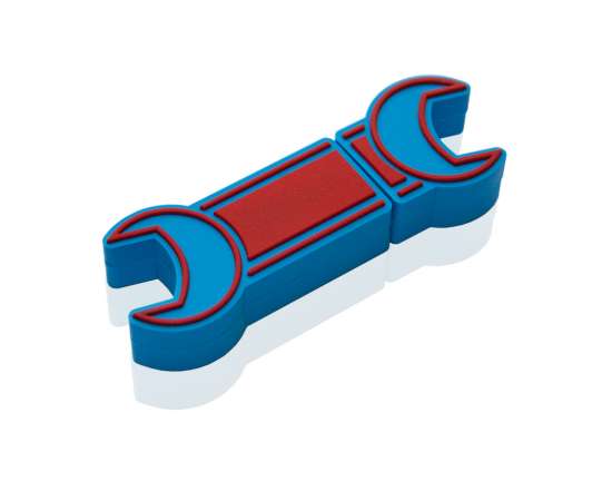 Флешка PVC019 'Гаечный ключ' (синий) с чипом 64 гб, Размер: 72*29*11