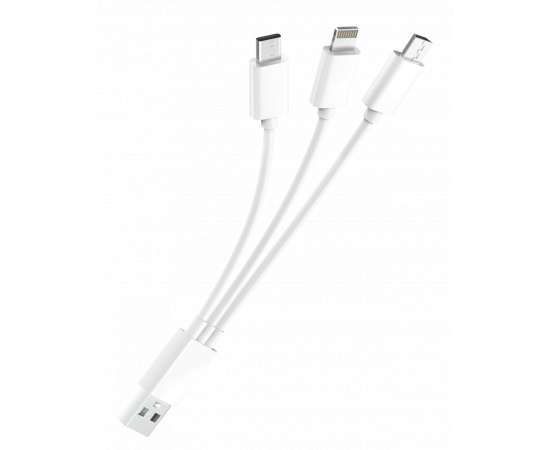 Кабель USB 2.0 - 3-в-1, microUSB/lightning/typeC, 0.2м, 2.1A, OLMIO,