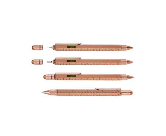 Ручка шариковая Construction, мультиинструмент, розовое золото, Цвет: золотистый, Размер: 15х1х1 с, изображение 4