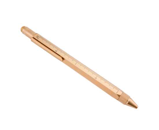 Ручка шариковая Construction, мультиинструмент, розовое золото, Цвет: золотистый, Размер: 15х1х1 с, изображение 2