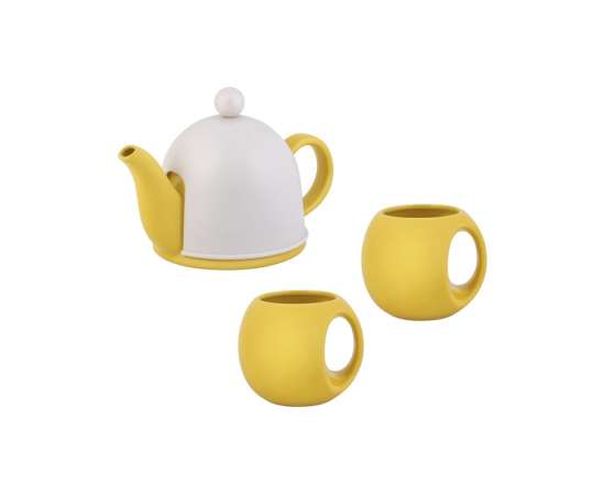 Набор чайный 'СлуЧАЙный восторг', белый с желтым, Цвет: белый с желтым