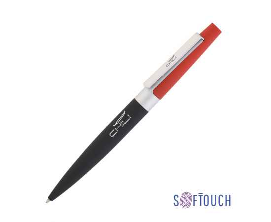Ручка шариковая 'Peri'покрытие soft touch, черный с красным, Цвет: черный с красным