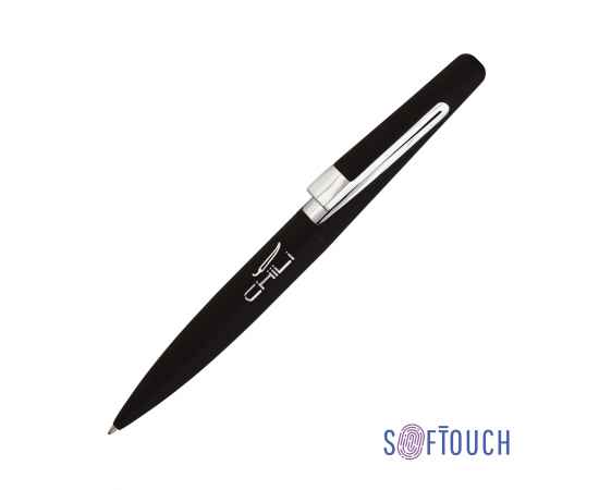 Ручка шариковая 'Pluton', покрытие soft touch, черный, Цвет: черный