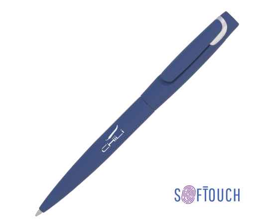 Ручка шариковая 'Saturn' покрытие soft touch, темно-синий с серебристым, Цвет: темно-синий с серебристым