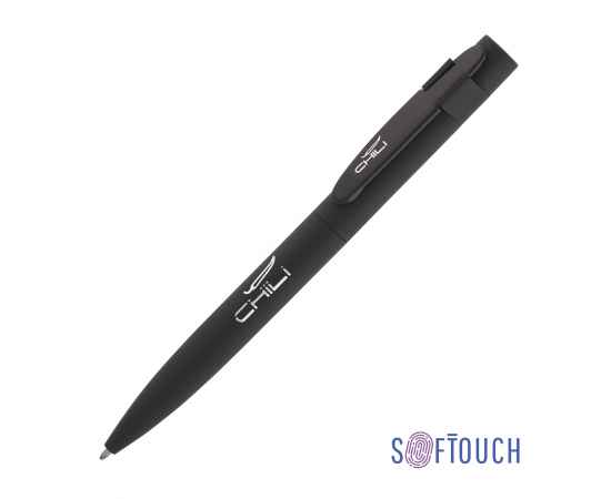Ручка шариковая 'Lip', покрытие soft touch, черный, Цвет: черный