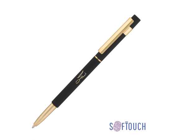 Ручка шариковая 'Star', покрытие soft touch, черный с золотом, Цвет: черный с золотом
