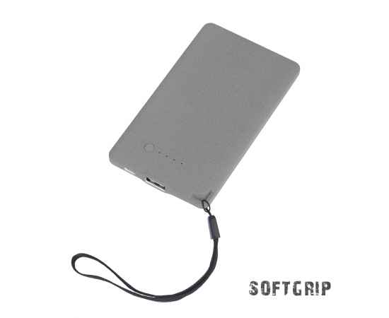 Зарядное устройство 'Камень' с покрытием soft grip, 4000 mAh в подарочной коробке, серый, Цвет: серый