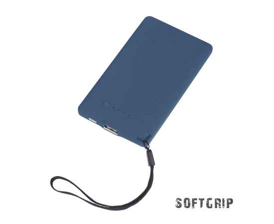 Зарядное устройство 'Камень' с покрытием soft grip, 4000 mAh в подарочной коробке, темно-синий, Цвет: темно-синий
