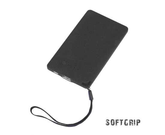Зарядное устройство 'Камень' с покрытием soft grip, 4000 mAh в подарочной коробке, черный, Цвет: черный