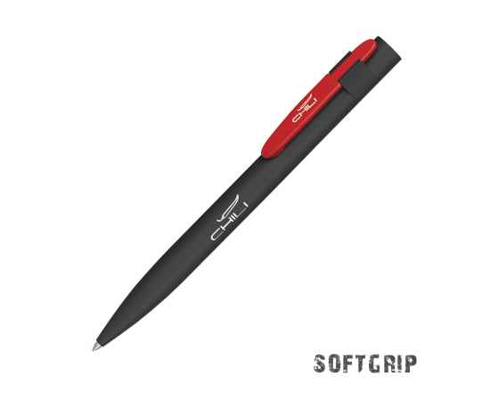 Ручка шариковая 'Lip SOFTGRIP', черный с красным, Цвет: черный с красным