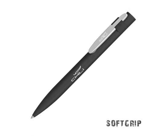 Ручка шариковая 'Lip SOFTGRIP', черный с серебристым, Цвет: черный с серебристым