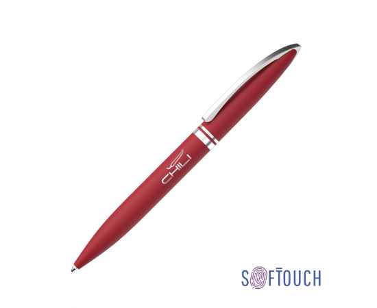 Ручка шариковая 'Rocket', покрытие soft touch, красный, Цвет: красный