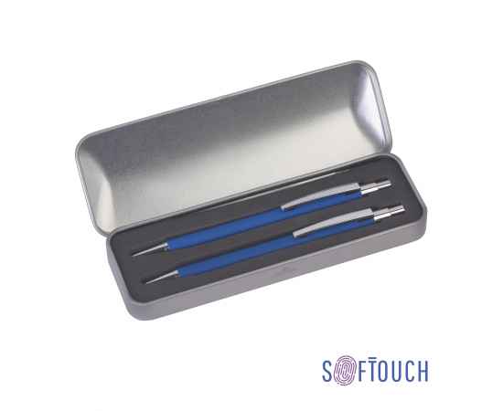 Набор 'Ray' (ручка+карандаш), покрытие soft touch, синий, Цвет: синий