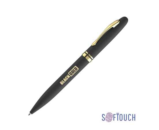 Ручка шариковая 'Moon' покрытие soft touch, черный с золотом, Цвет: черный с золотом