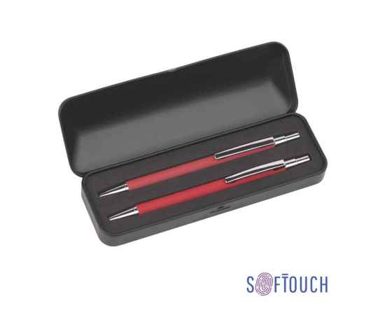 Набор 'Ray' (ручка+карандаш), покрытие soft touch, красный, Цвет: красный