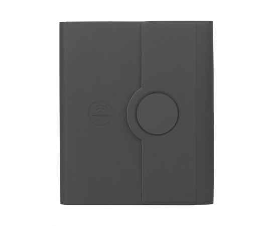 Папка А5 с беспроводным зарядным устройством 5000 mAh и блокнотом, с подсветкой логотипа, черный, Цвет: черный