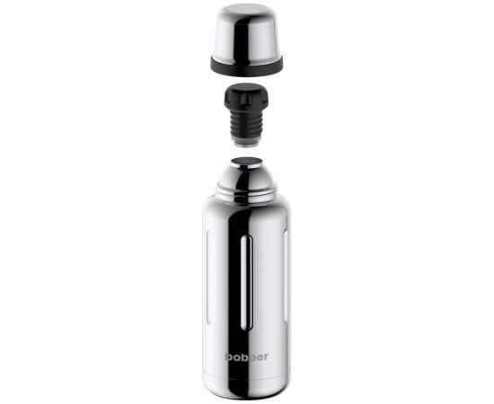 Термос Flask 1000, вакуумный, стальной зеркальный, Цвет: стальной, Объем: 100, Размер: диаметр дна 9, изображение 3